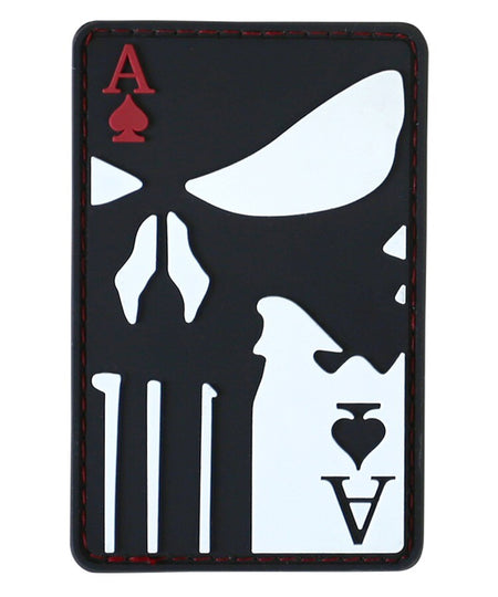 KT Ace of Spades PVC Rubber Morale Patch tactical hook Army Airsoft 3D