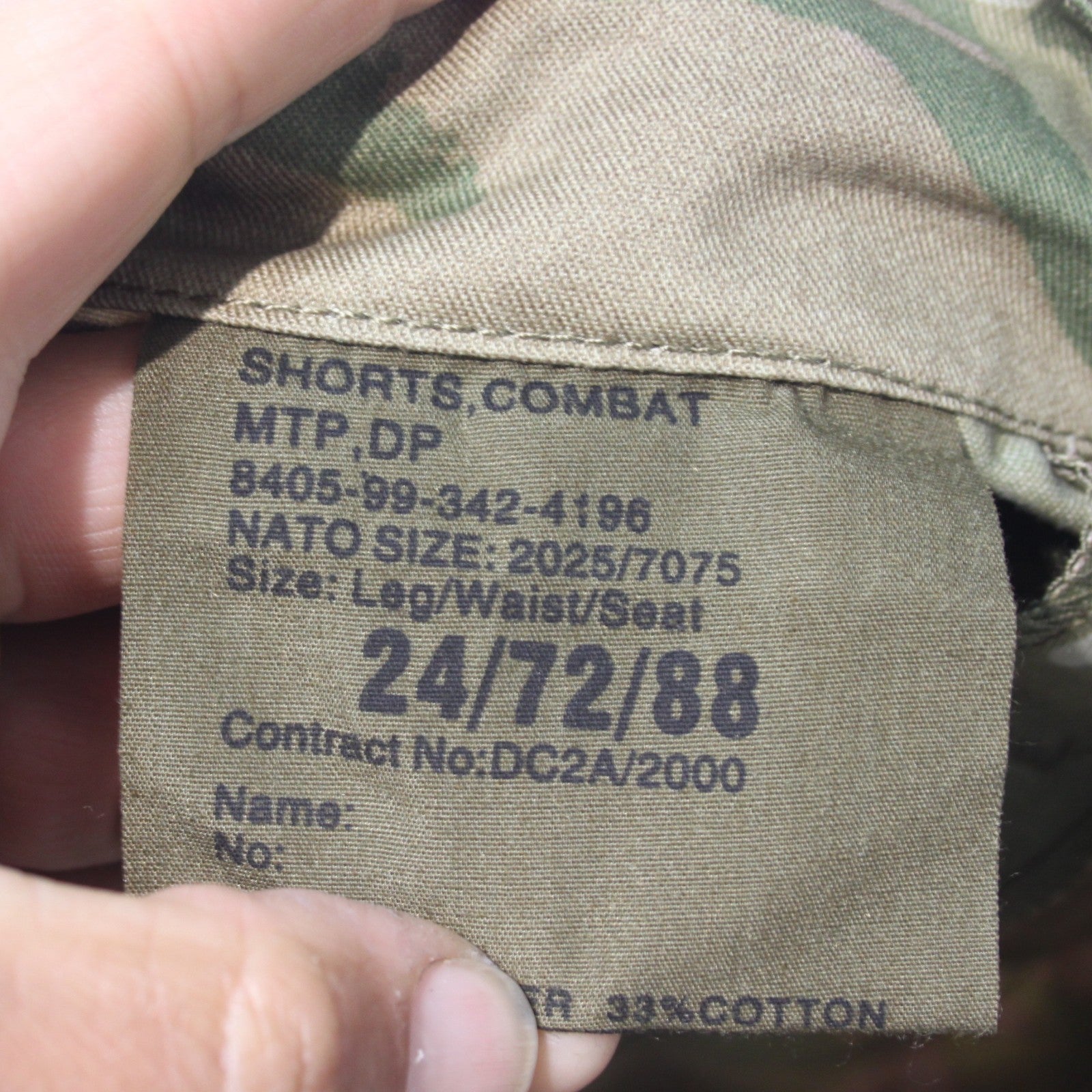 Genuine Surplus British Army MTP Shorts Multicam Camouflage (4365)