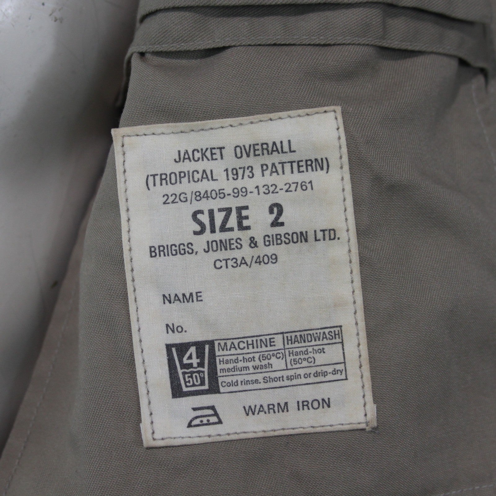 Genuine Surplus British Tropical 1973 Pattern Jacket Overall Sand 38-40" (3426)