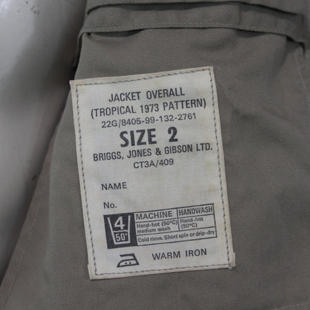 Genuine Surplus British Tropical 1973 Pattern Jacket Overall Sand 38-40" (3426)