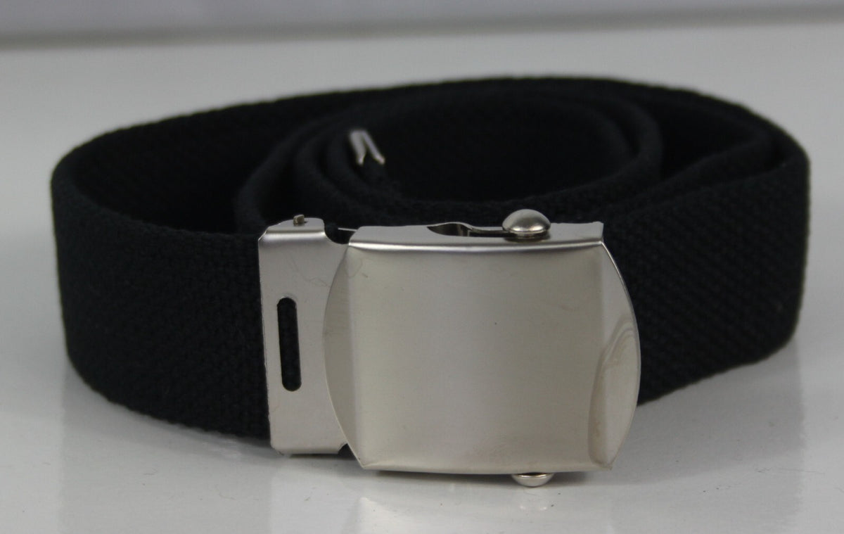 Black 33mm US Military Style Belt Cotton Canvas Adjustable One SIze 28-44"