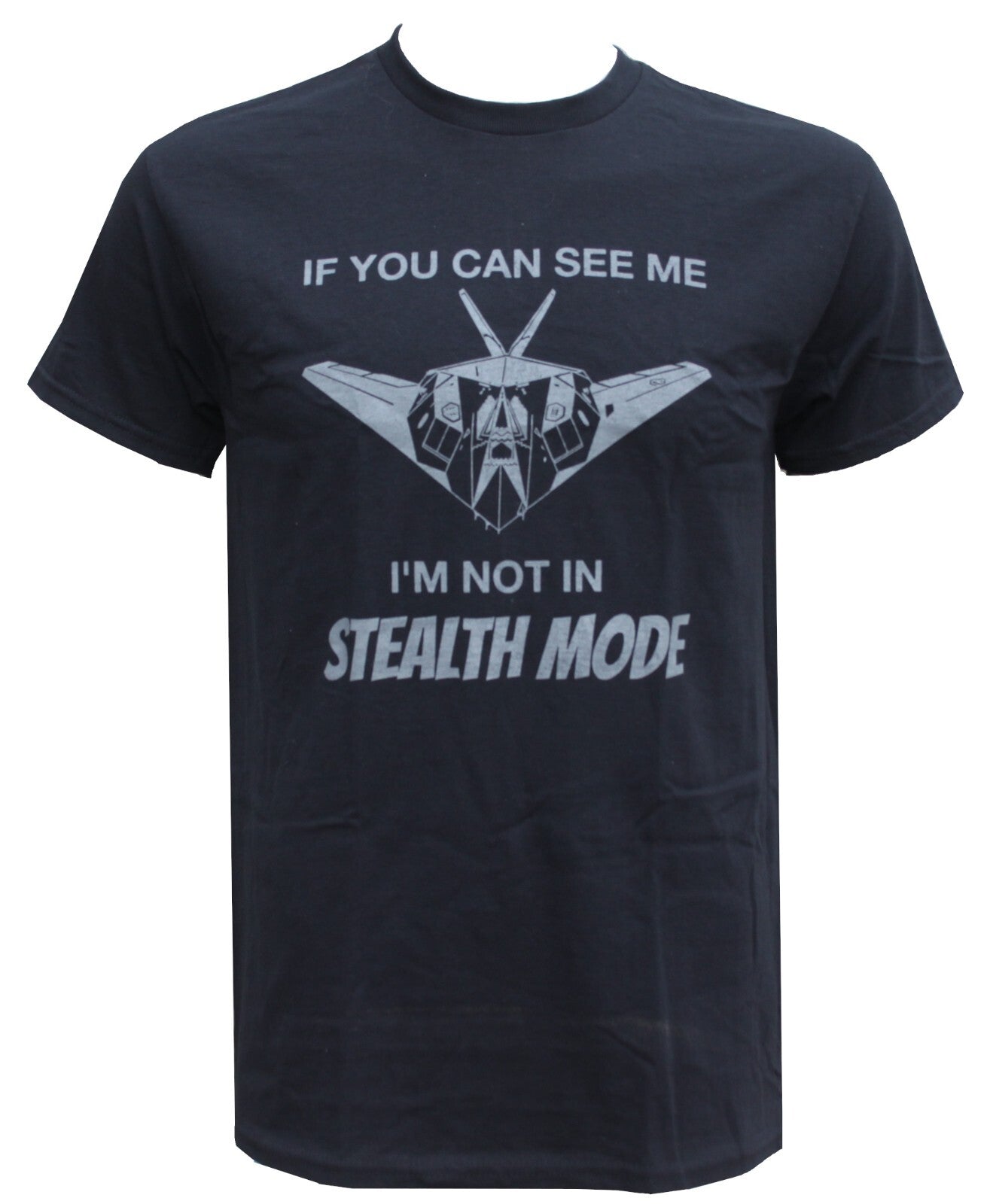 Stealth Mode Exclusive Printed T-Shirt Military Forces Aviation Grey on Black