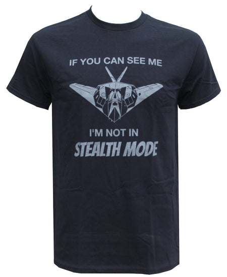 Stealth Mode Exclusive Printed T-Shirt Military Forces Aviation Grey on Black