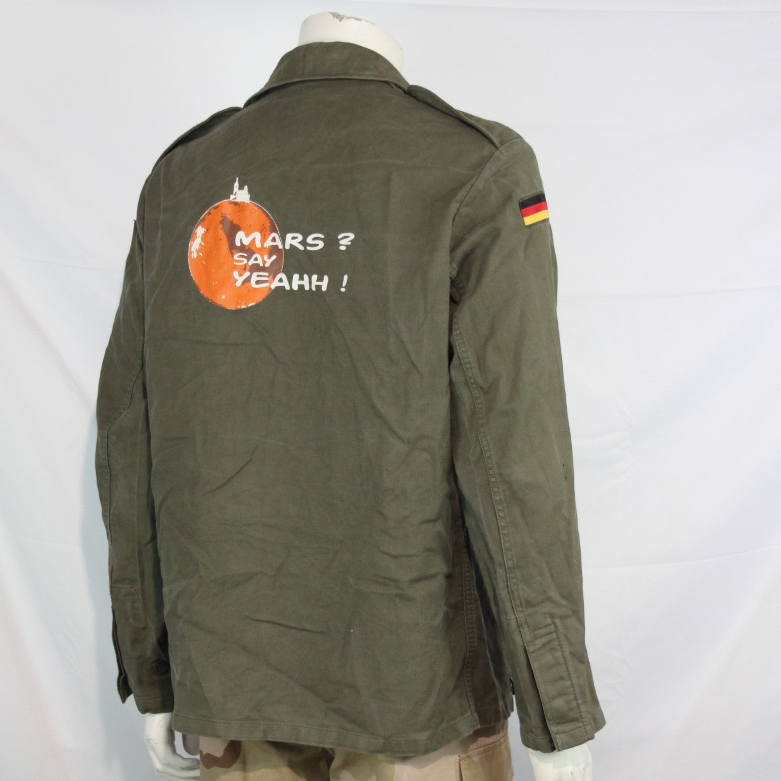 Genuine Surplus German Moleskin Shirt Printed "Mars Say Yeah" Army Jacket 3343
