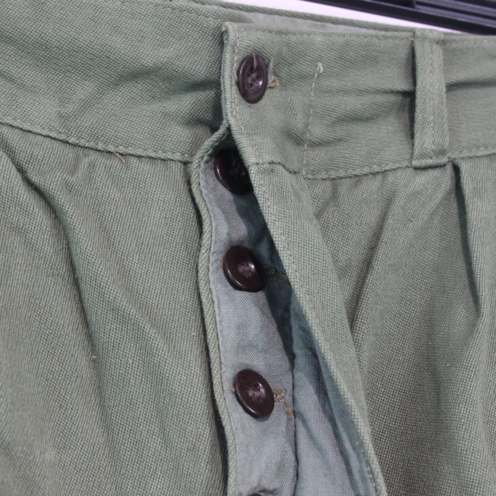 Genuine Surplus Romanian Vintage Trousers Olive with Stirrups 34" Waist (3671)