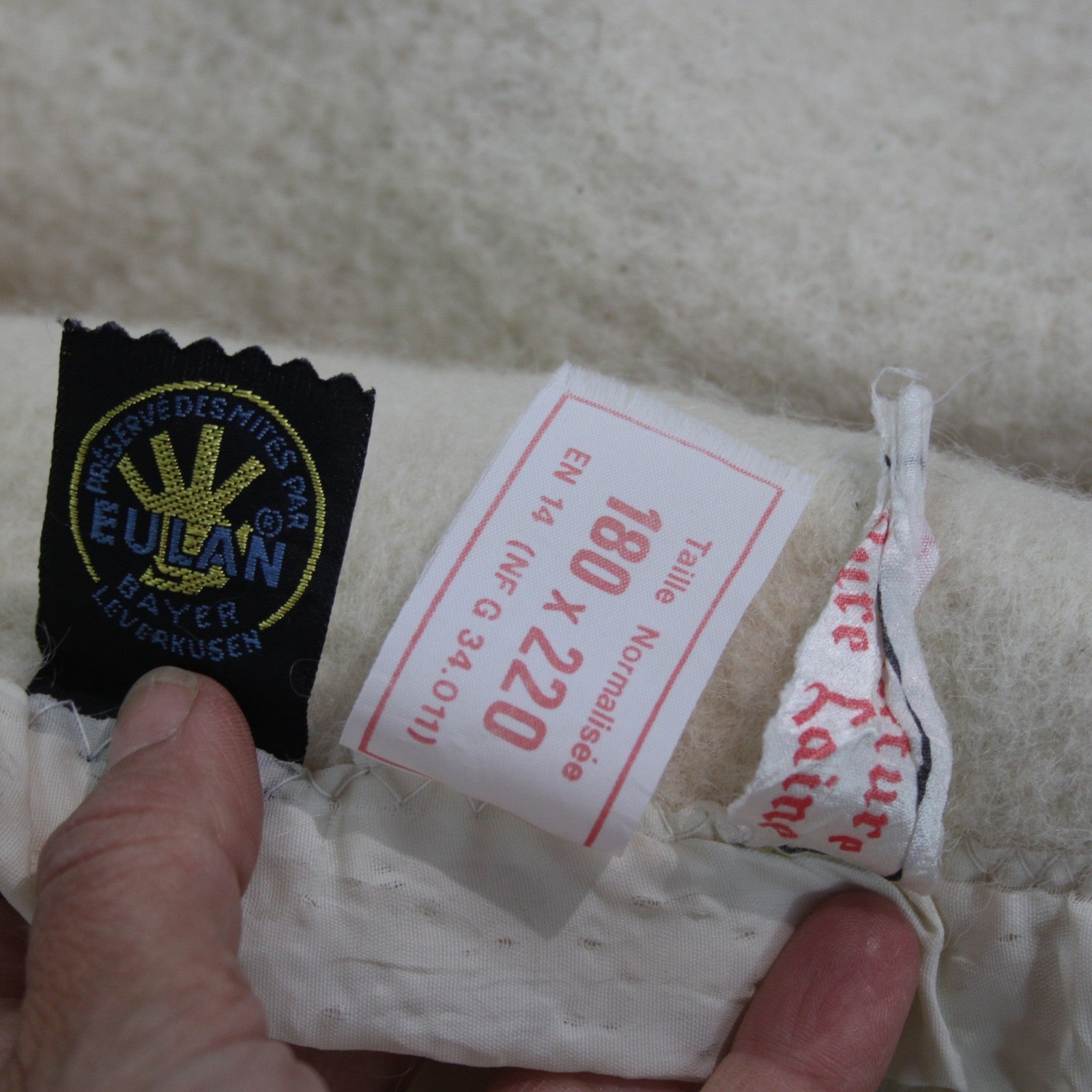 Genuine Surplus Vintage French Navy Wool Blanket HCC Brest Ship   (4348)