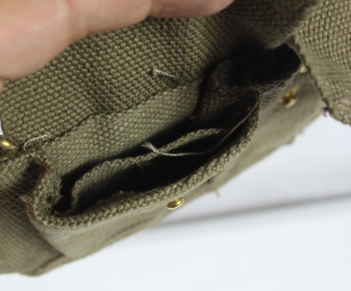 Genuine Surplus Italian Army Triple Webbing Pouch Vintage Canvas Grade1