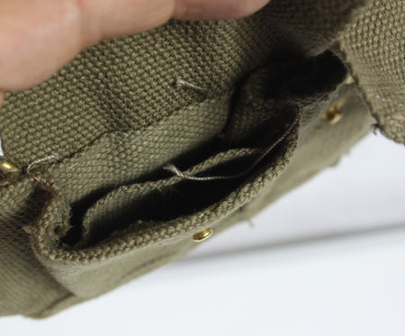 Genuine Surplus Italian Army Triple Webbing Pouch Vintage Canvas Grade1
