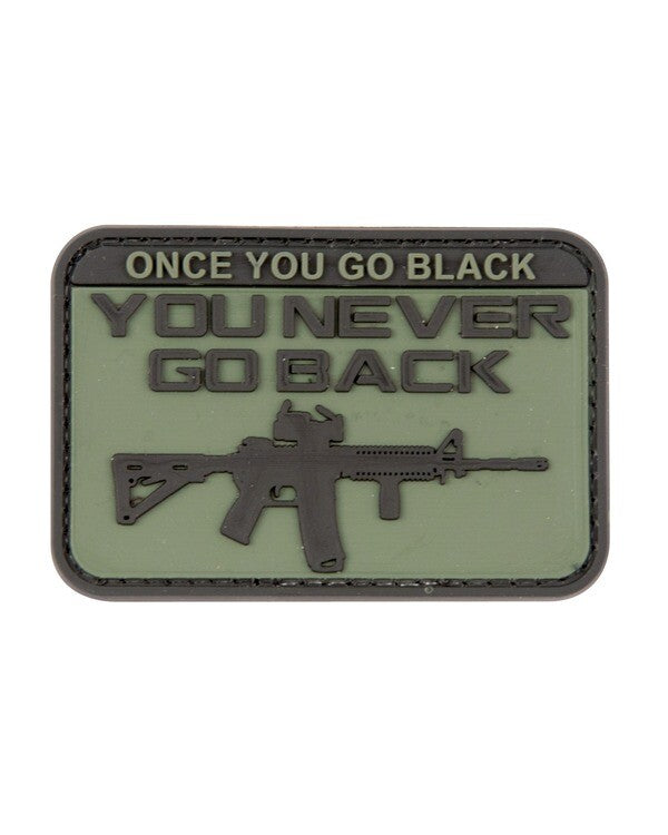 KT' Once You Go Black' PVC Rubber Morale Patch tactical hook 3D Army Airsoft
