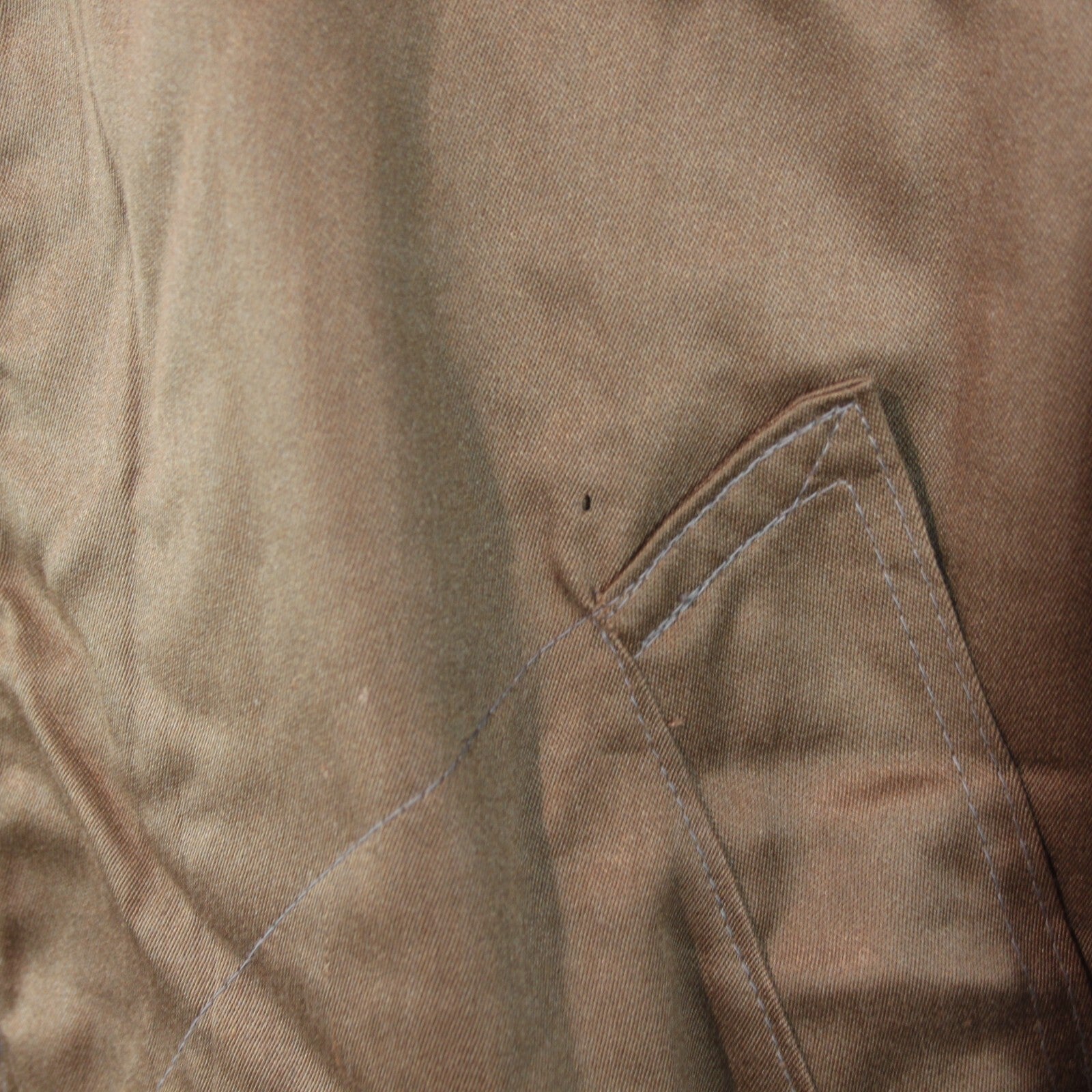 Genuine Surplus Romanian Army Working Jacket Shirt Brown Canvas Shiny Satin 3159
