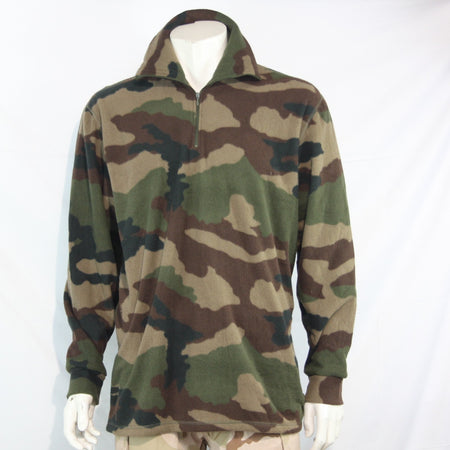 Genuine Surplus French Army Camouflage Fleece Pullover Jumper Top Camo 3239