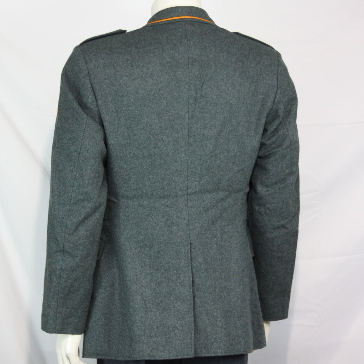 Genuine Surplus Swiss Army Vintage Wool Dress Jacket Badged Thick Blue Grey 3323