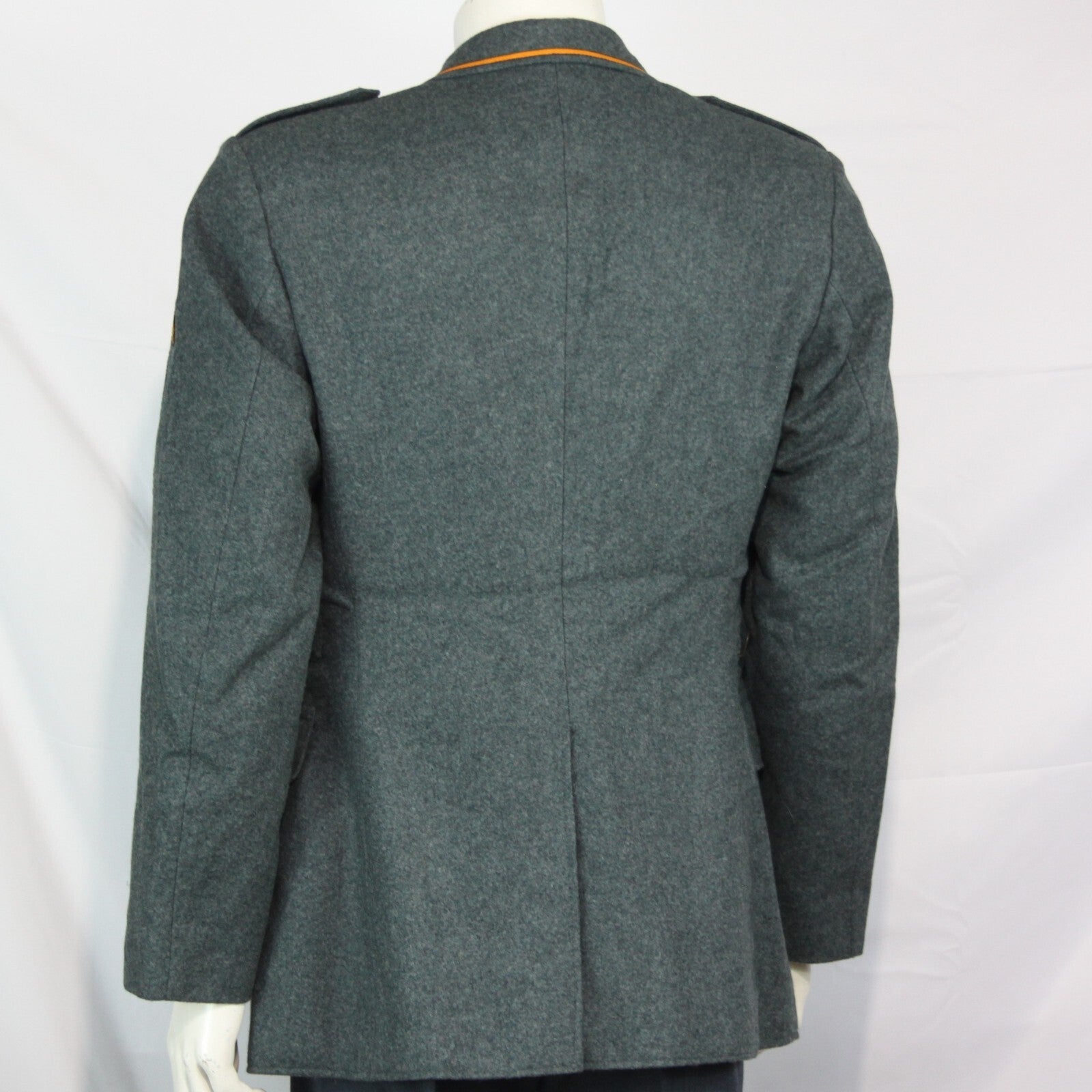Genuine Surplus Swiss Army Vintage Wool Dress Jacket Badged Thick Blue Grey 3323