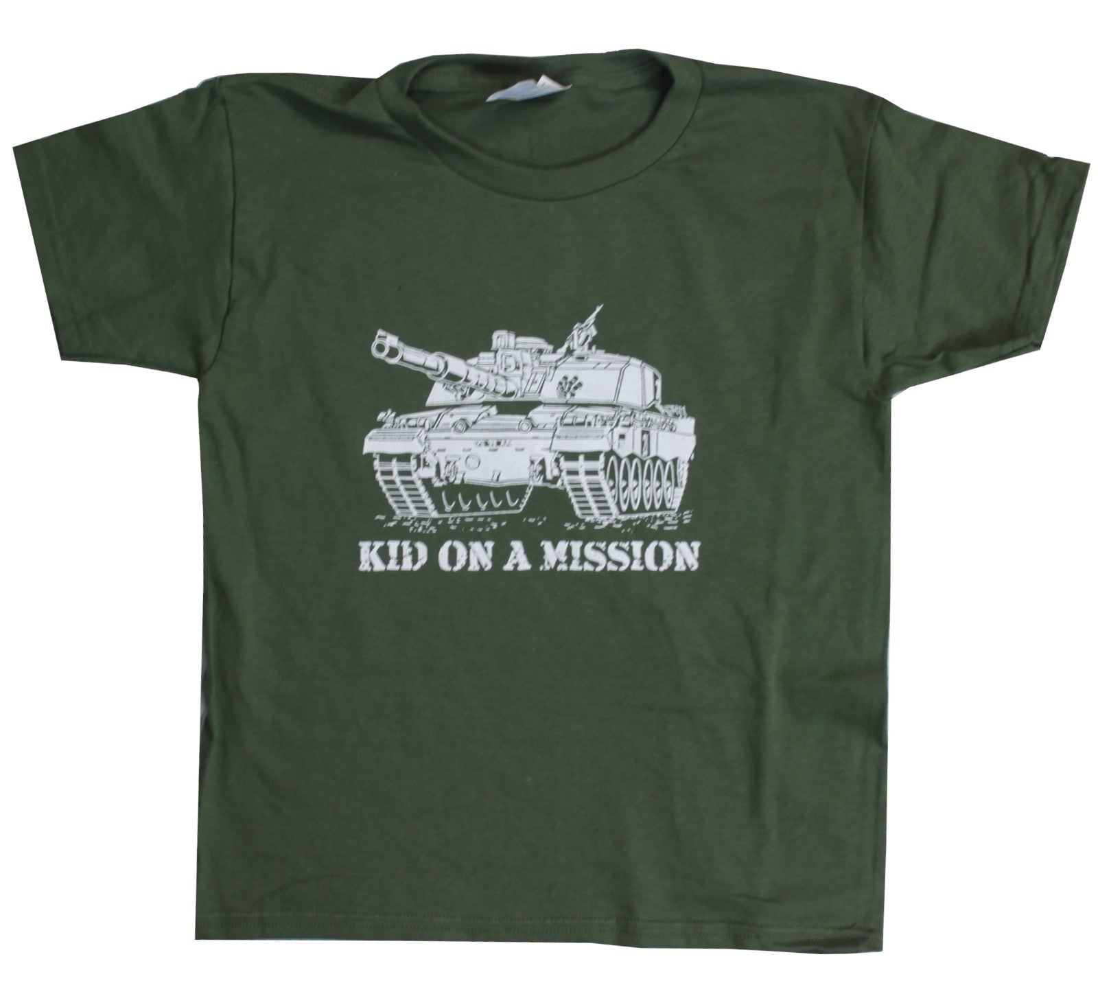Kid On A Mission Printed Military T-Shirt British Forces Childrens Olive Green