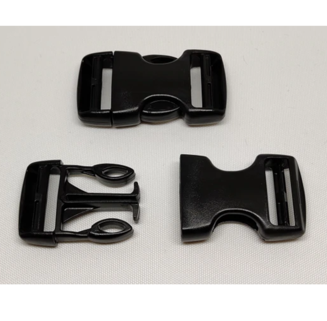 Double Side Release Buckles Black Plastic Clips Rucksacks Replacement All Sizes