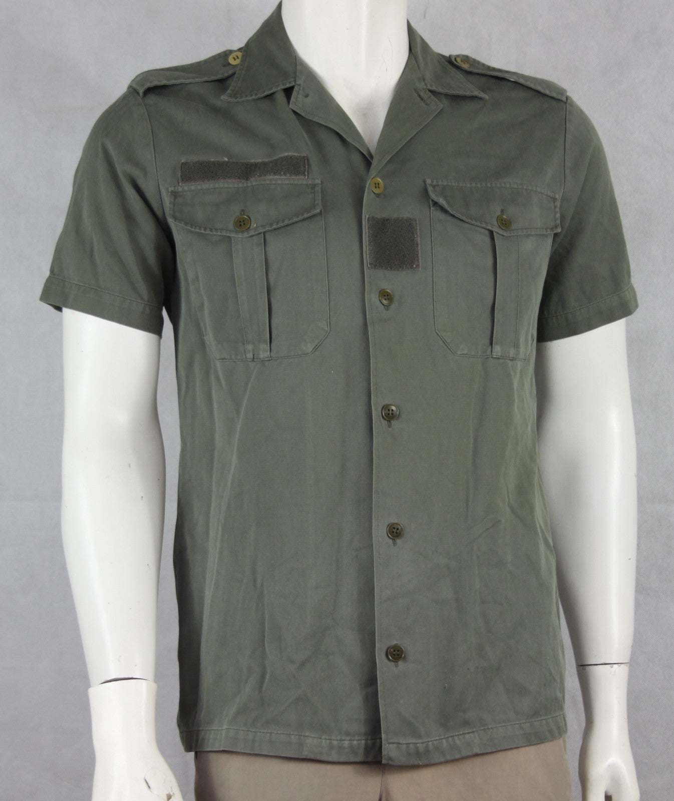 Genuine Surplus French Army Short Sleeve Shirt Warm Weather Olive (870)