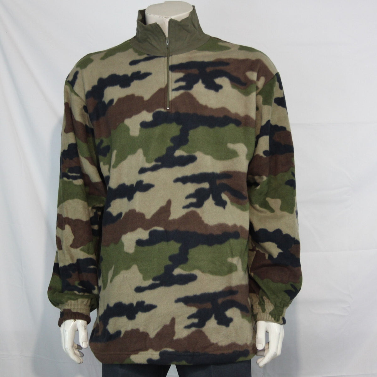 French Military Style CCE Camo Fleece 1/4 Zip Top Jumper Shirt 3XL (3317)