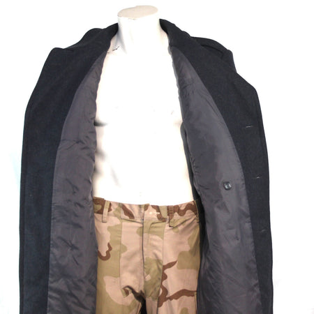 NEW Polish Airforce Wool Greatcoat Genuine Surplus Mens Blue 38-40" Chest (3507)