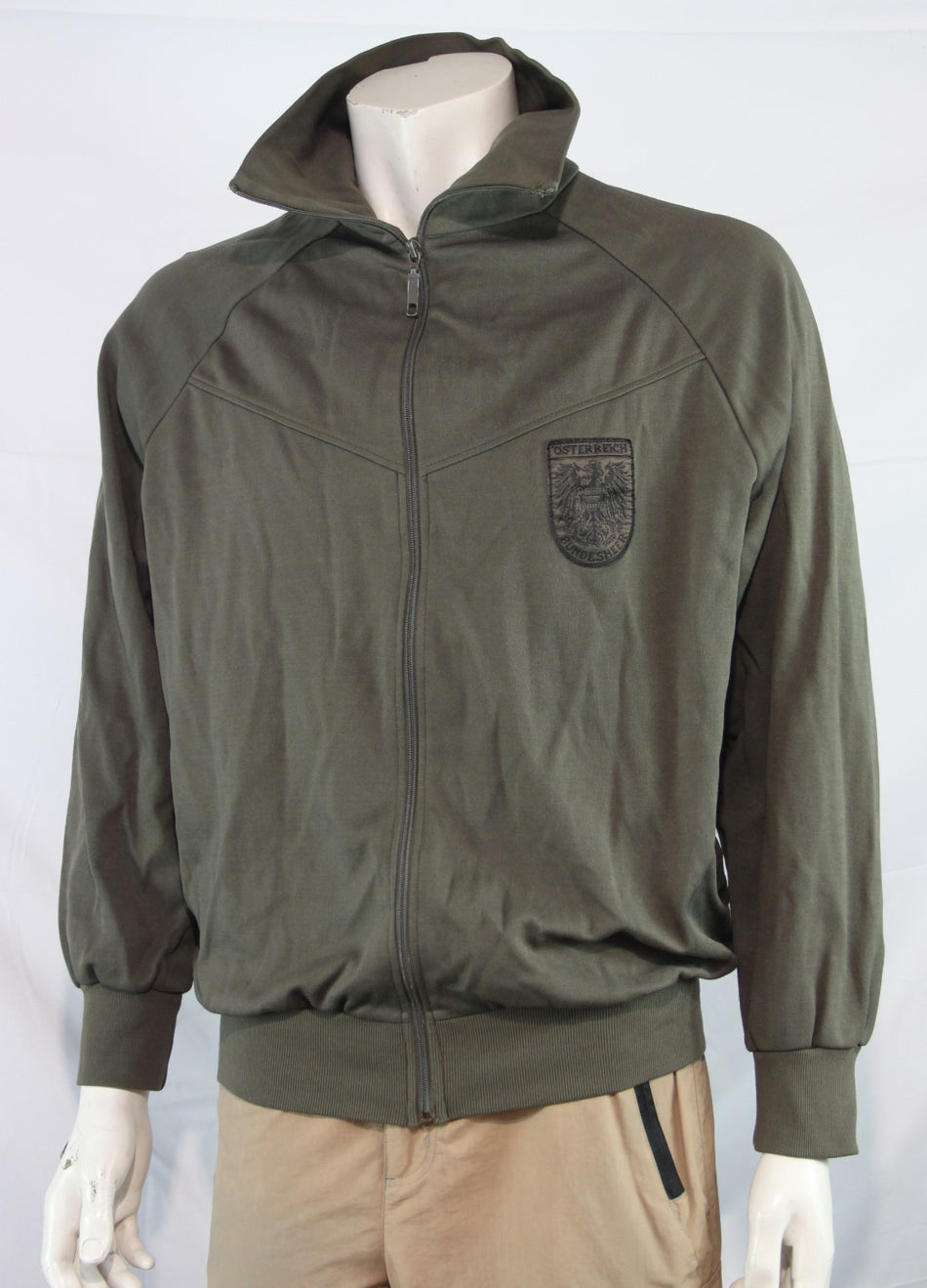 Austrian Army Vintage Tracksuit Jacket Top Genuine Surplus Olive Khaki (2174)