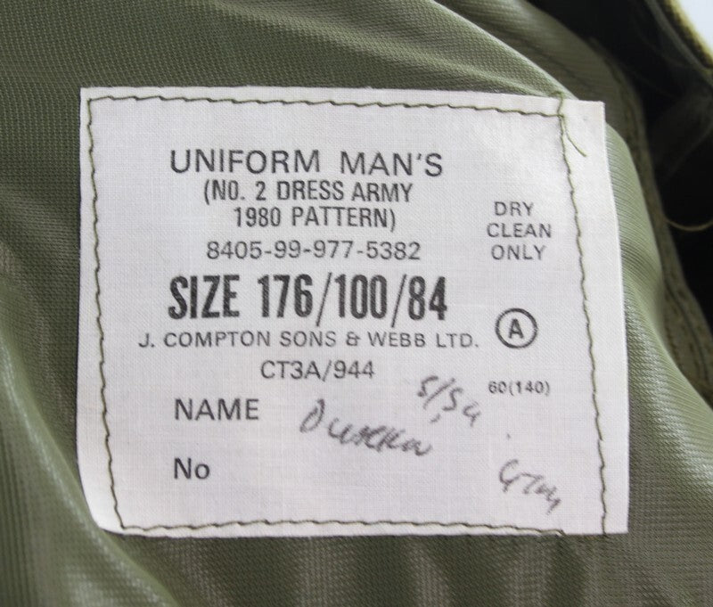 Genuine Surplus British Army Uniform Complete 1980's 100cm Chest Khaki Green 689