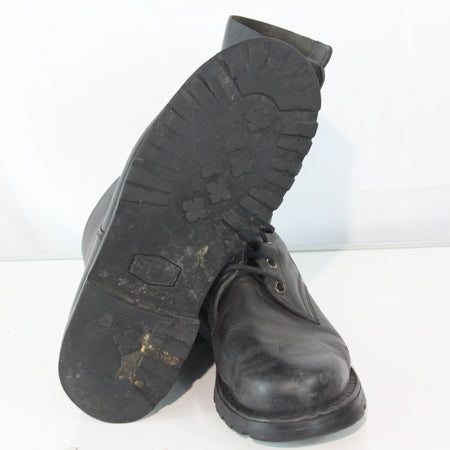 Austrian Army Summer Boots Black Leather UNlined Need Resoling EU43 UK9 (3868)