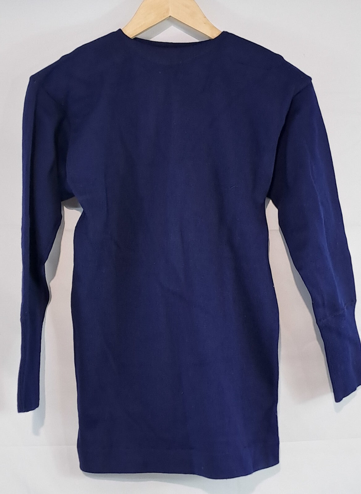 Genuine Surplus French Naval Cadet High Neck Jumper Blue Dated 1977 34" (2703)