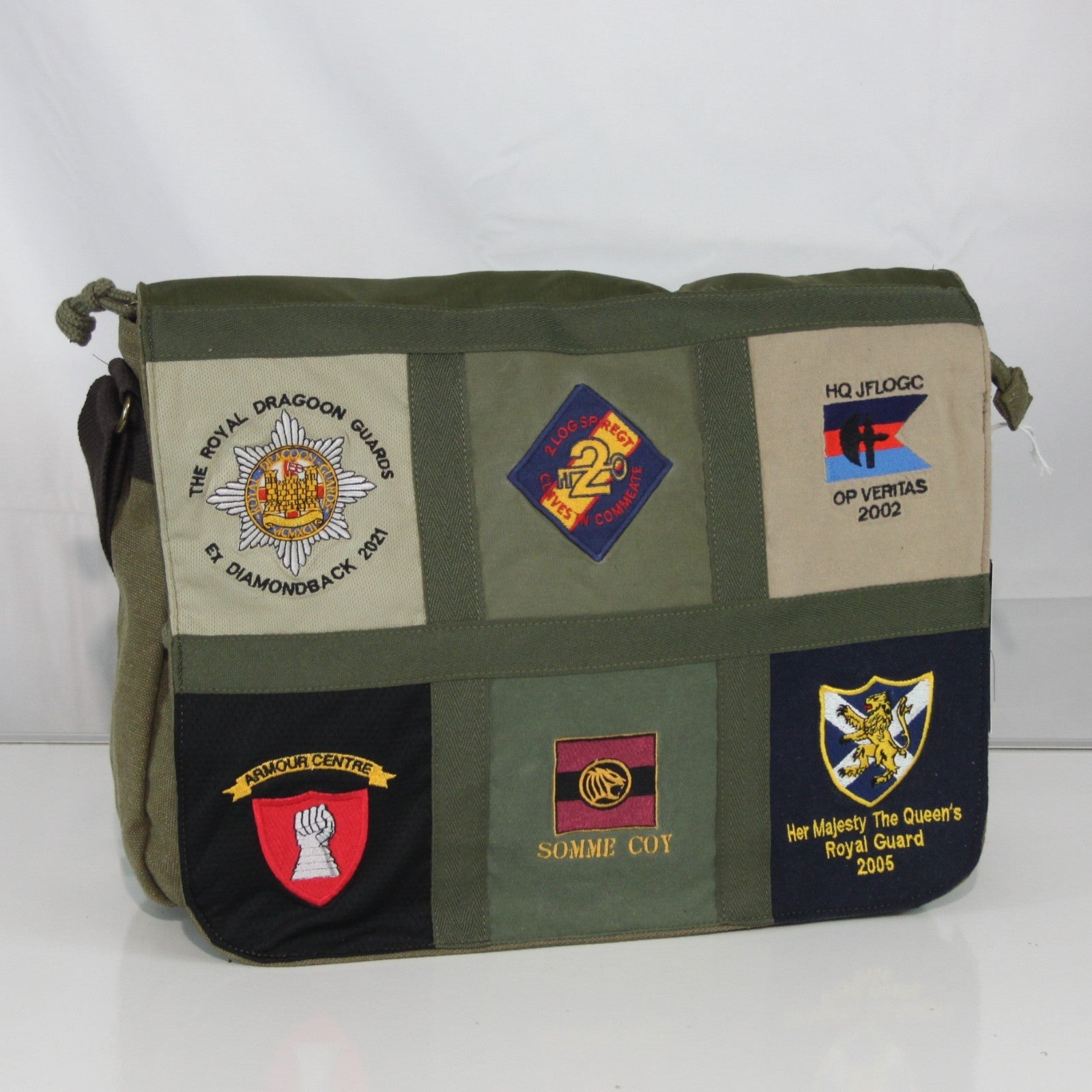 Upcycled Army T-Shirt Badges Made into Exclusive Messenger Bag Military (4469)