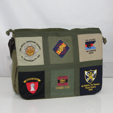 Upcycled Army T-Shirt Badges Made into Exclusive Messenger Bag Military (4469)