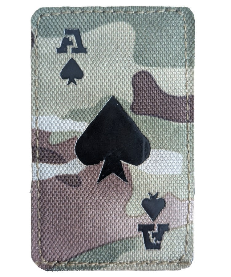 KT Laser Cut Ace of Spades Patch Military Subdued Tactical Hook & Loop BTP