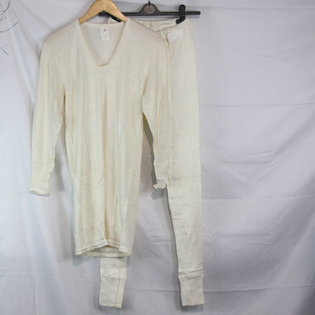 Vintage East German White Thermal Vest Long Johns Set Genuine Surplus 38" (3828)