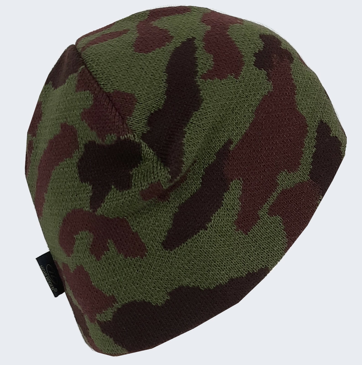 Camouflage Beanie Hat Stretch One Size Green or Blue Camo Knitted Acrylic