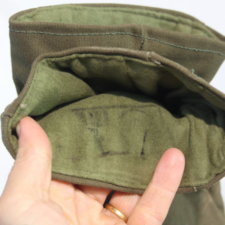Wool Felt Lined Army Mittens Genuine Surplus Olive Canvas Size Large (3917)