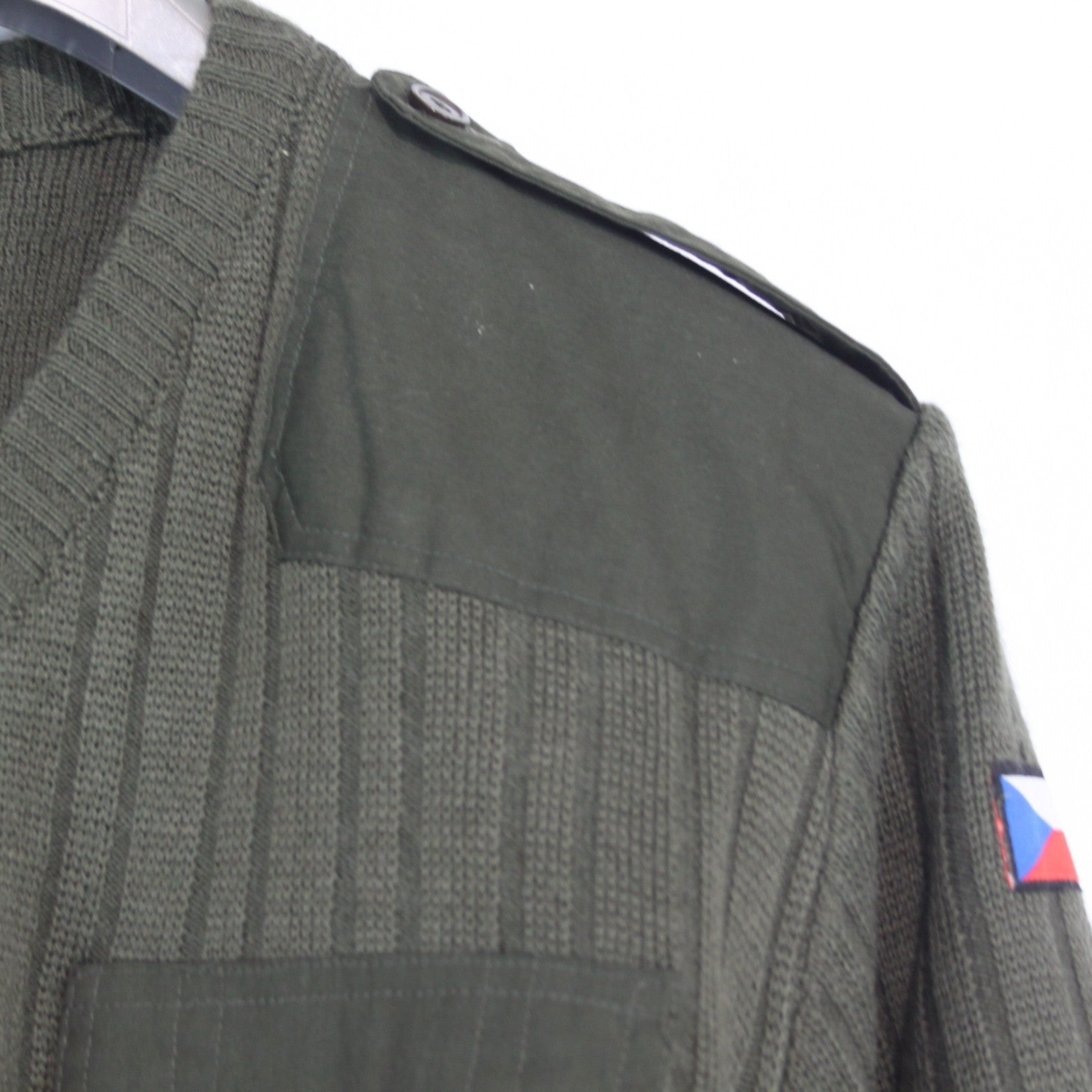 NEW Czech Army Khaki Green Jumper 50% Wool V-Neck 42-44" (4060)