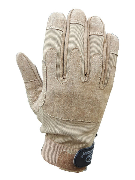 Highlander Mission Lite Military Leather Suede Gloves Sand Beige Lightweight 