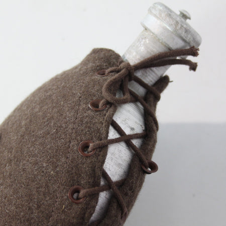 Genuine Surplus Romanian Army Metal Water Bottle with Wool Cover Laces 3234