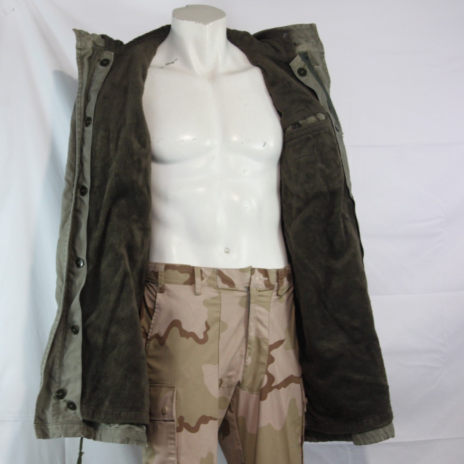 German Army Olive Parka Genuine Surplus Winter Coat Lined Long 42-44" (3795)