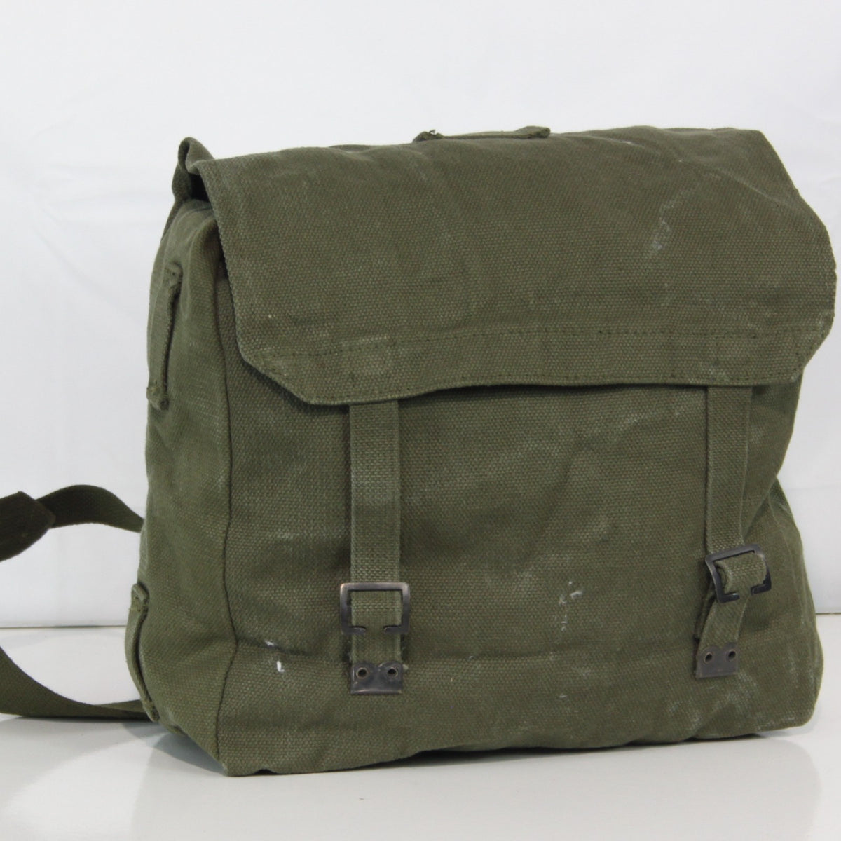 Genuine Surplus Vintage Belgian Army Military Side Bag Canvas Olive (3433)