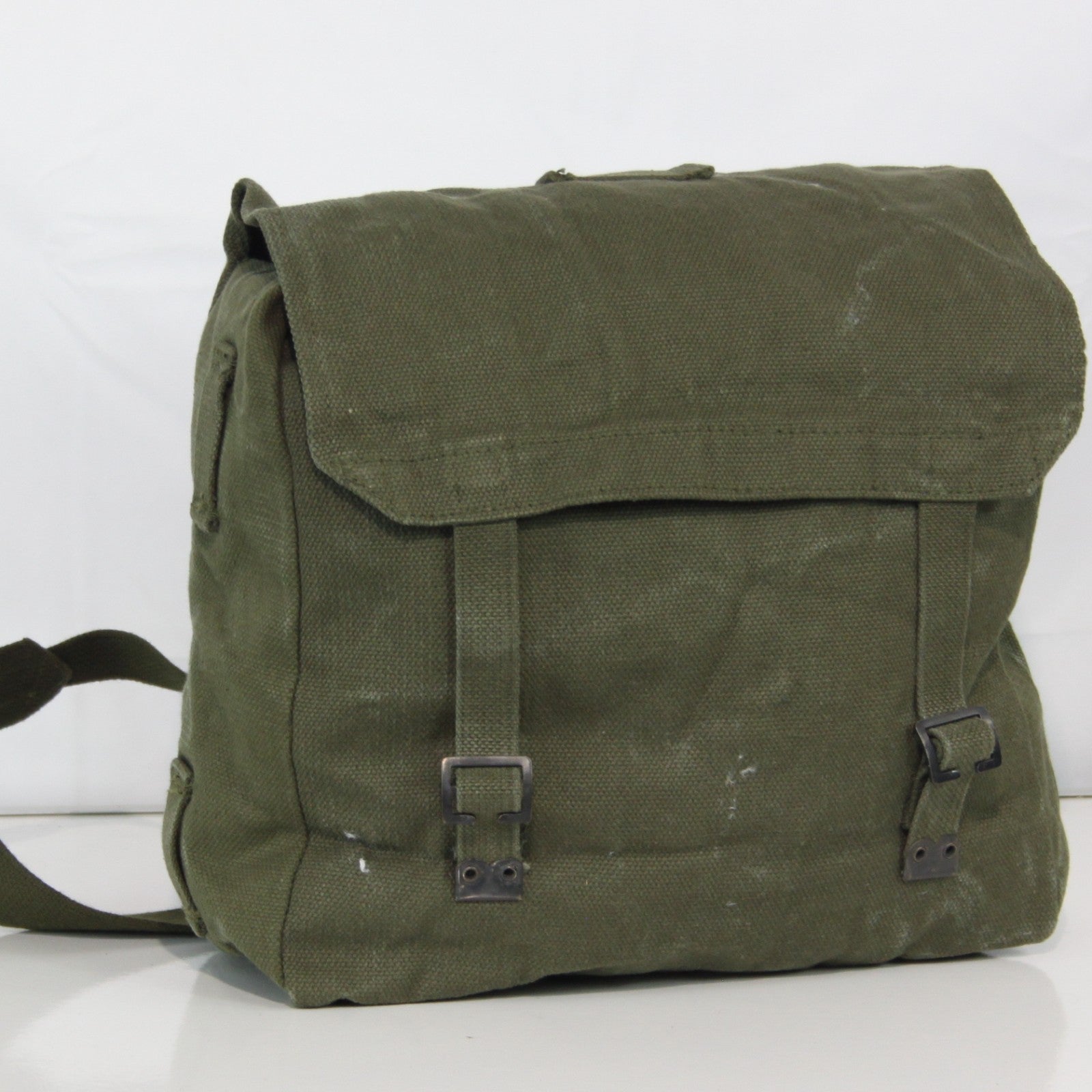Genuine Surplus Vintage Belgian Army Military Side Bag Canvas Olive (3433)
