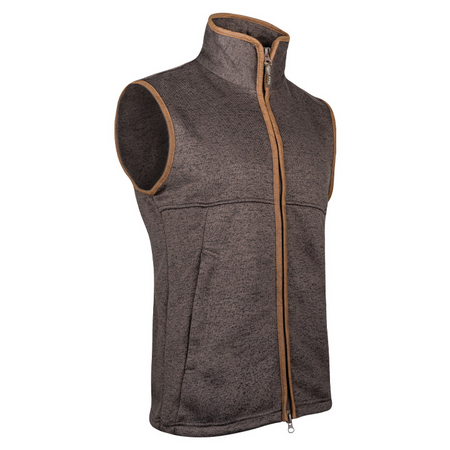 ED Jack Pyke Countryman Melange Fleece Gilet Double Zip Front Waistcoat Brown
