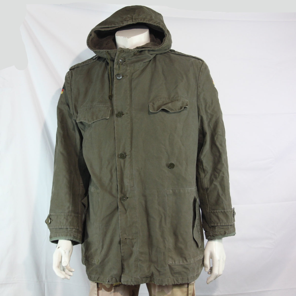 Genuine Surplus German Army Olive Canvas Parka Winter Coat Lined 40-42" (3793)