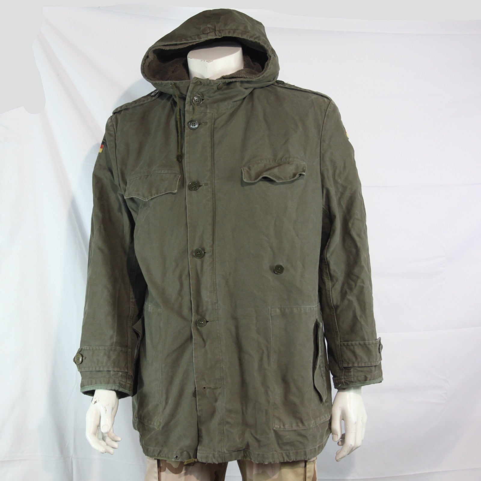 Genuine Surplus German Army Olive Canvas Parka Winter Coat Lined 40-42" (3793)
