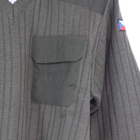NEW Czech Army Khaki Green Jumper 50% Wool V-Neck 42-44" (4060)