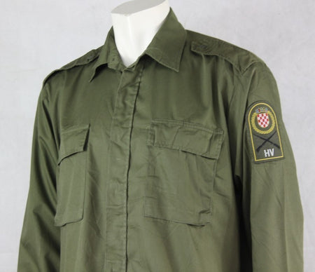 Genuine Surplus Croatian Army Olive Green Shirt Cotton/Poly Badged