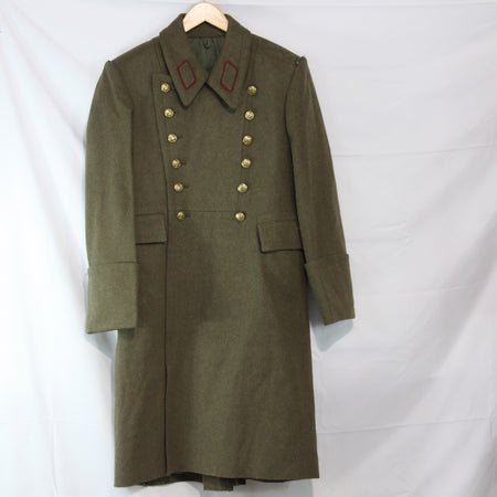 Bulgarian Army Overcoat Greatcoat Genuine Surplus Khaki Green32-34" Chest (3515)