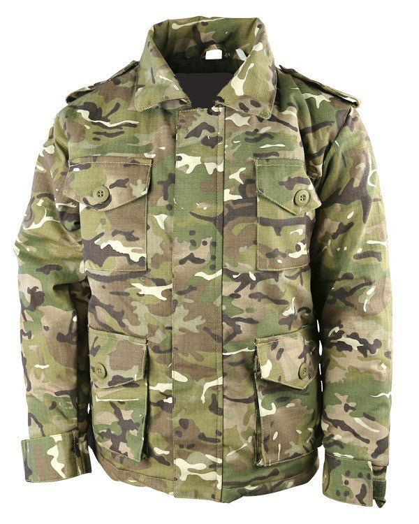 KT Kids/Boys Army British Padded Quilted Zipped Camo Jacket MTP Style