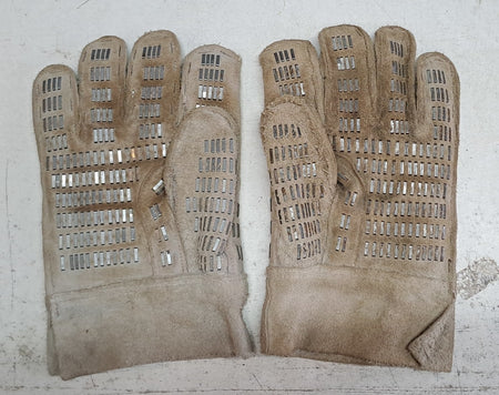 Genuine Surplus Leather and Metal Cable Handling Working Gloves One Size (3035)