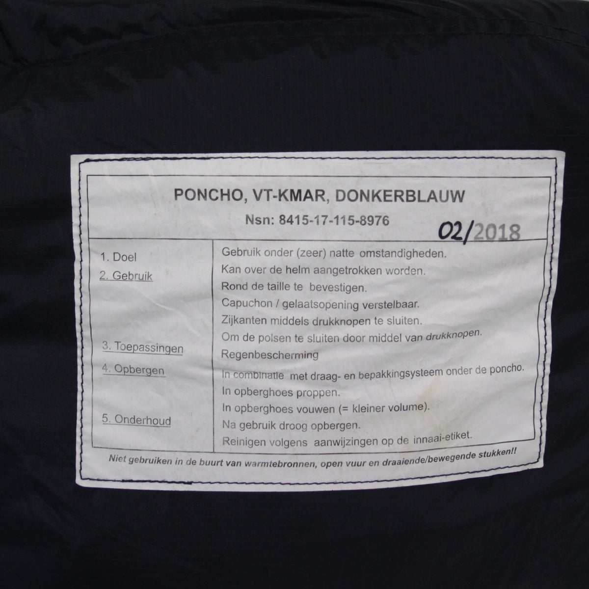 Dutch Army Poncho Cape Packaway Waterproof Navy Genuine Surplus (4440)