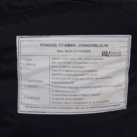 Dutch Army Poncho Cape Packaway Waterproof Navy Genuine Surplus (4440)