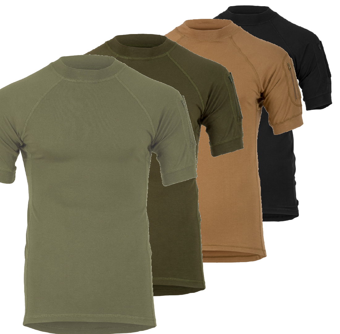Highlander Combat T-Shirt Sleeve Pocket Military Cotton Mix Stretch