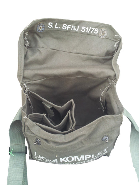 Genuine Surplus Bosnian Army Side Bag Cotton Canvas Olive Grey 3351